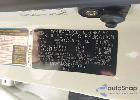 2013 Kia Sportage Ex from USA, damaged, VIN KNDPC3A23D7545002